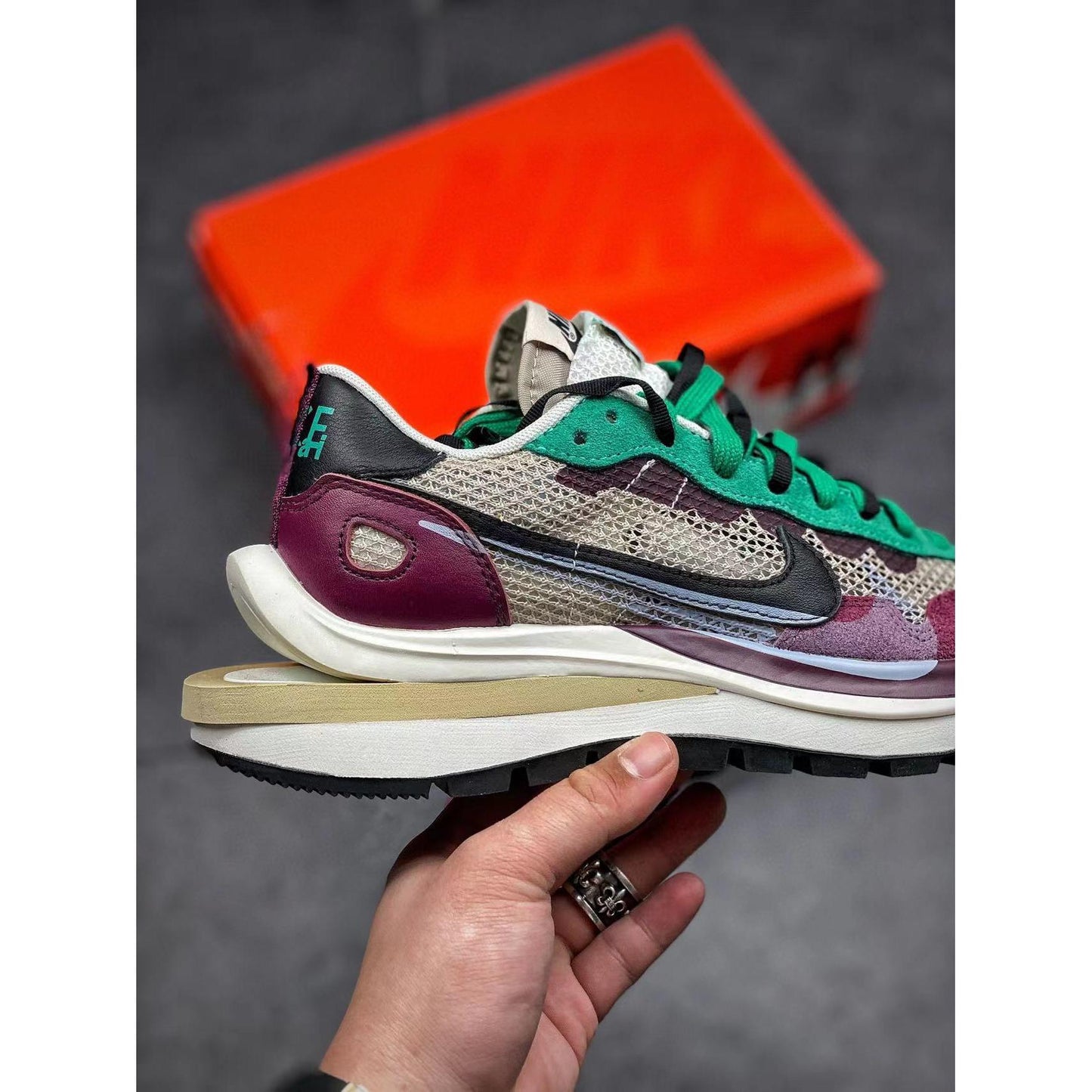 Sacai x VaporWaffle SP 'Villain Red'