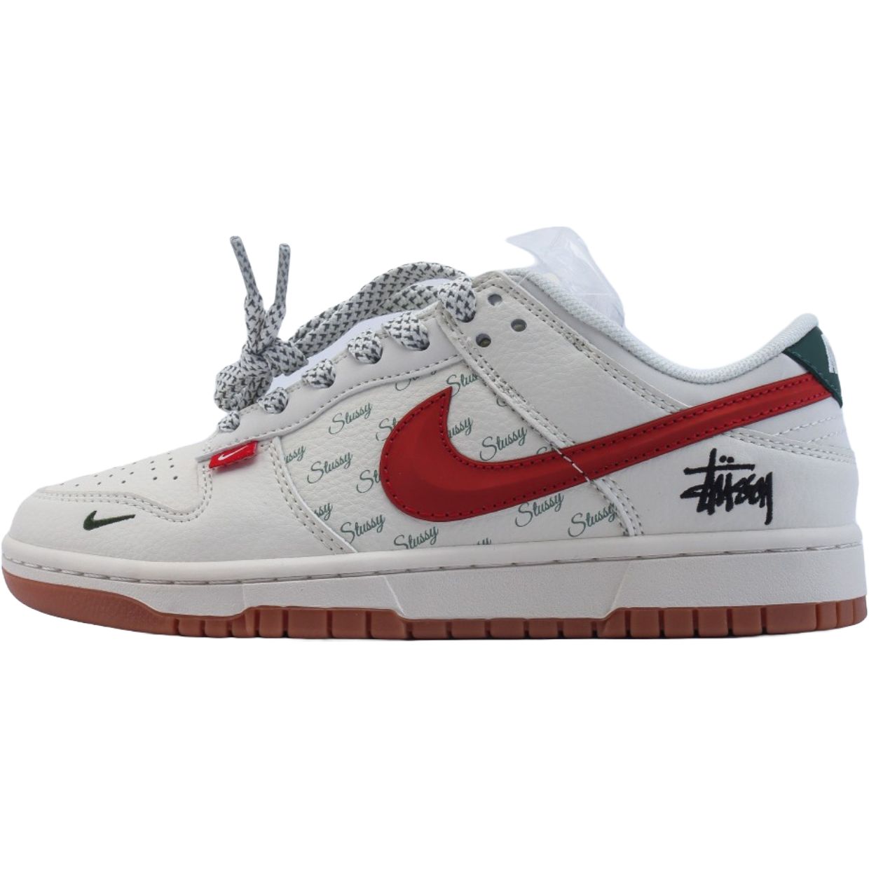Dunk Low SB x Stussy 'Cream/Red' Customs