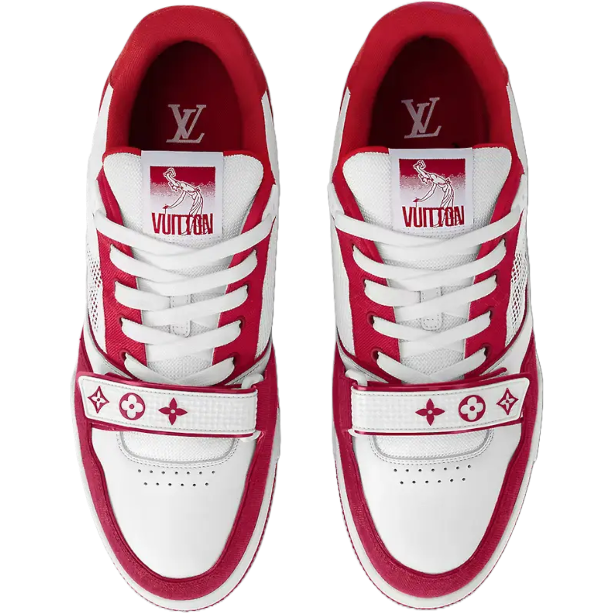 LV Trainer Velcro Strap 'Red Monogram Denim'