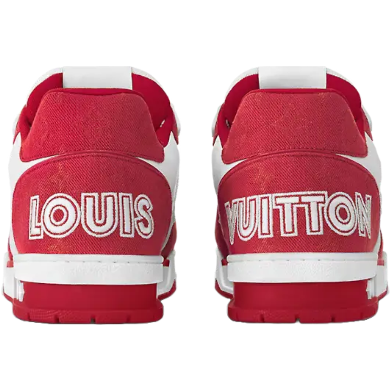 LV Trainer Velcro Strap 'Red Monogram Denim'
