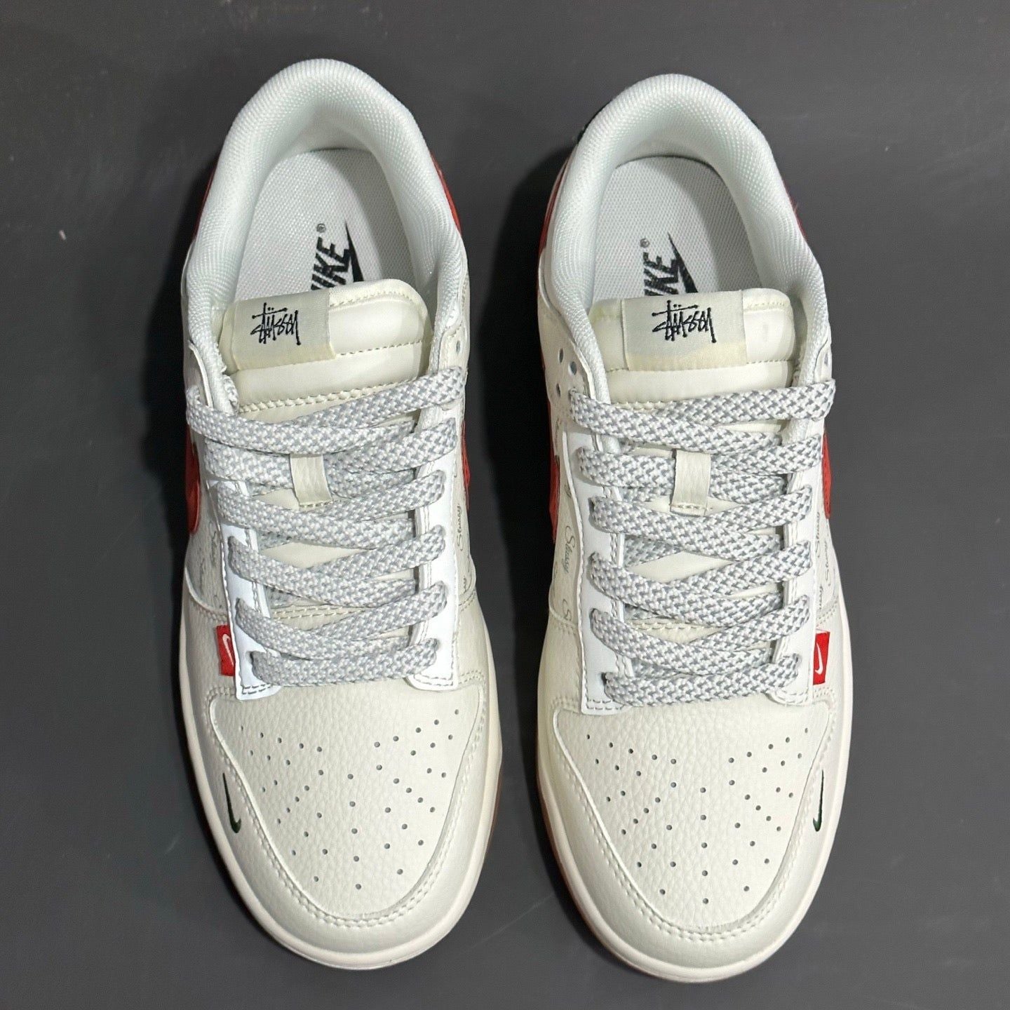 Dunk Low SB x Stussy 'Cream/Red' Customs