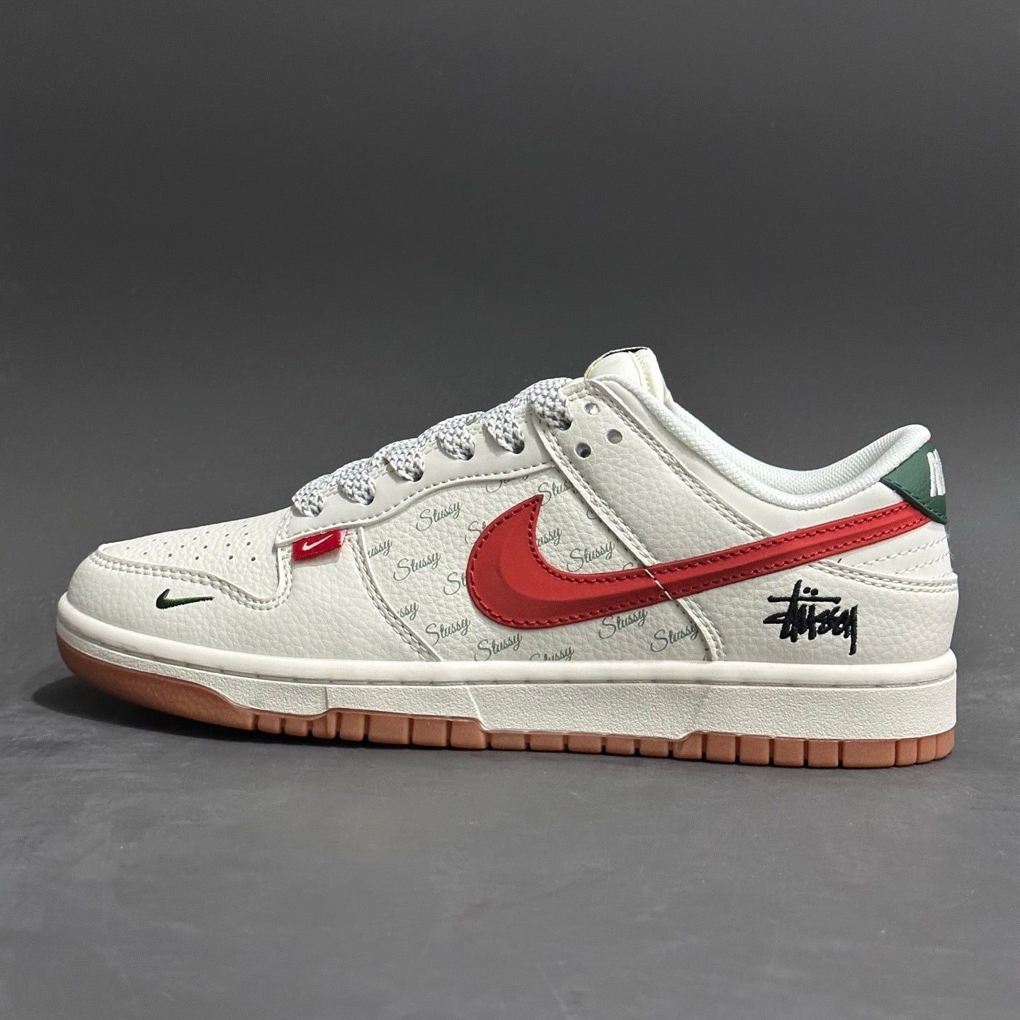 Dunk Low SB x Stussy 'Cream/Red' Customs