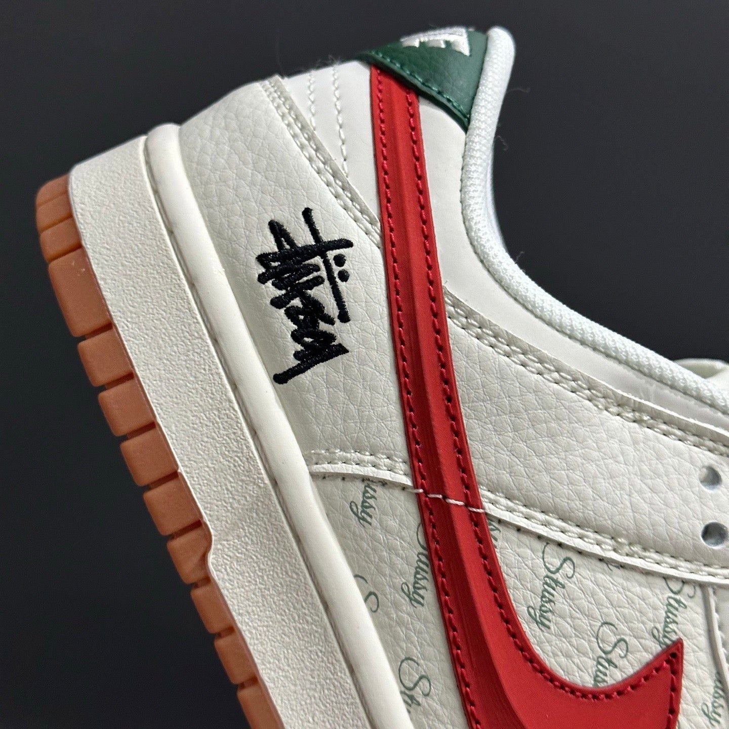 Dunk Low SB x Stussy 'Cream/Red' Customs