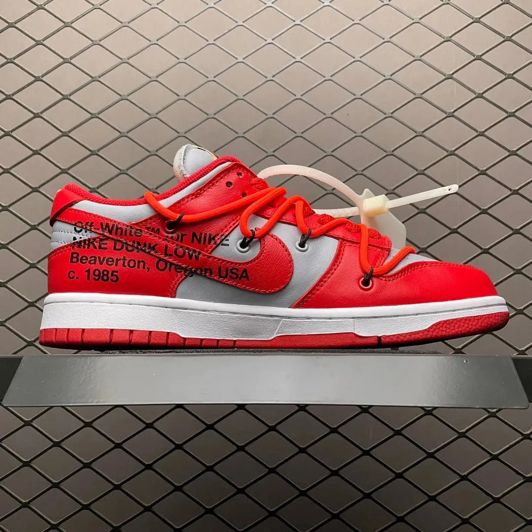 Dunk Low x OW 'University Red'