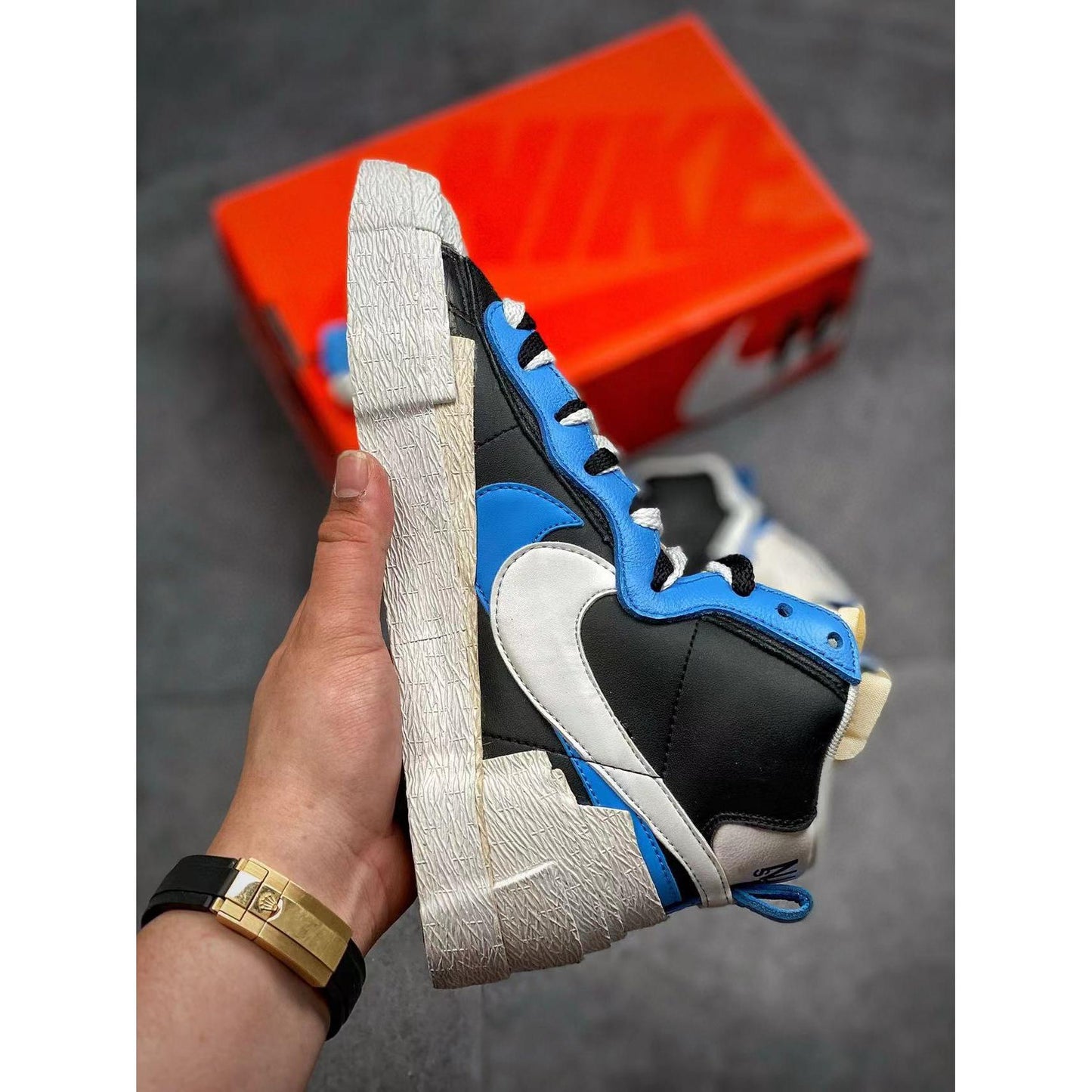 Sacai x Blazer Mid 'Black Blue'