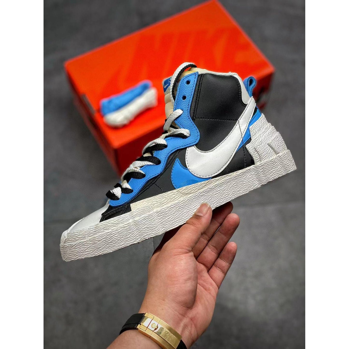 Sacai x Blazer Mid 'Black Blue'