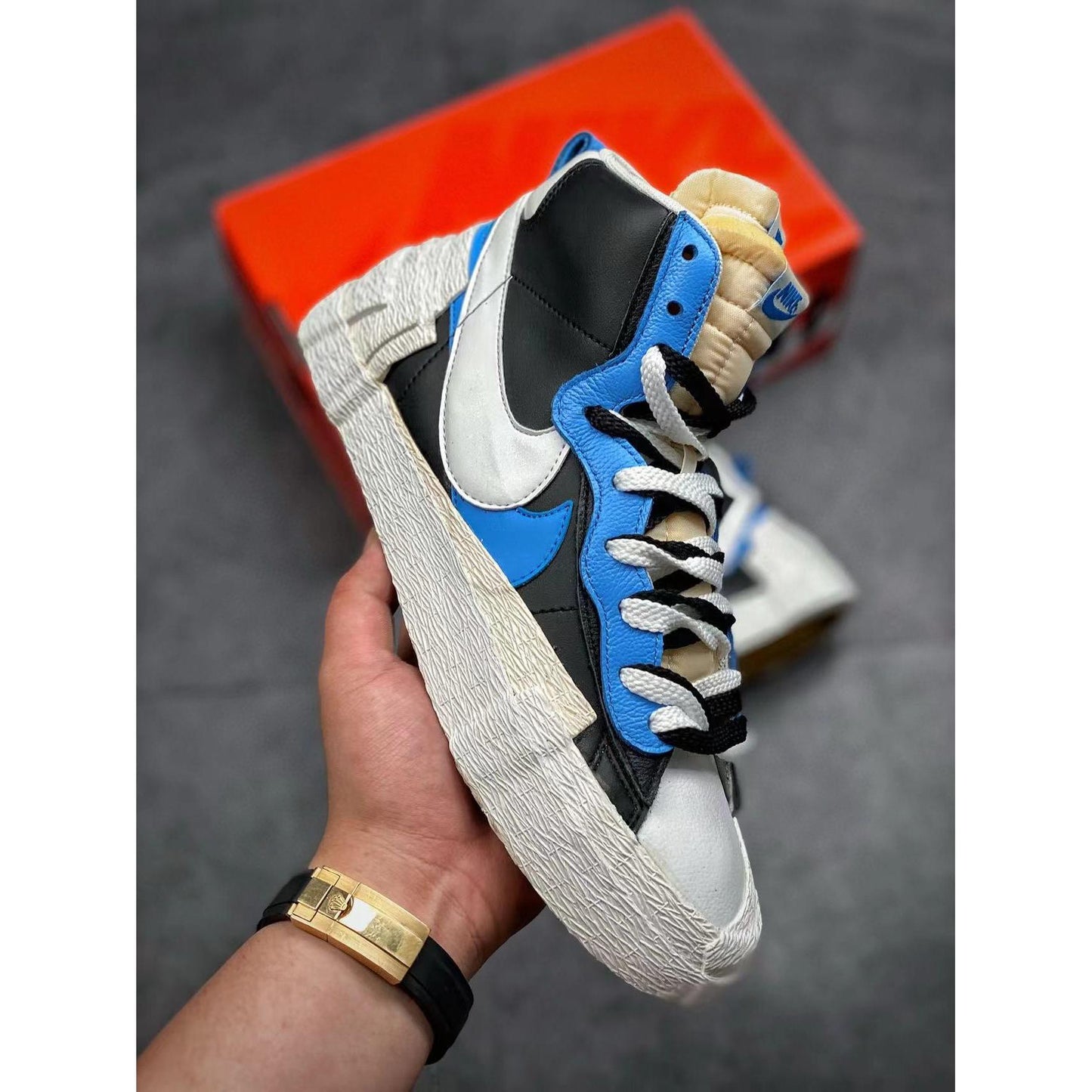 Sacai x Blazer Mid 'Black Blue'