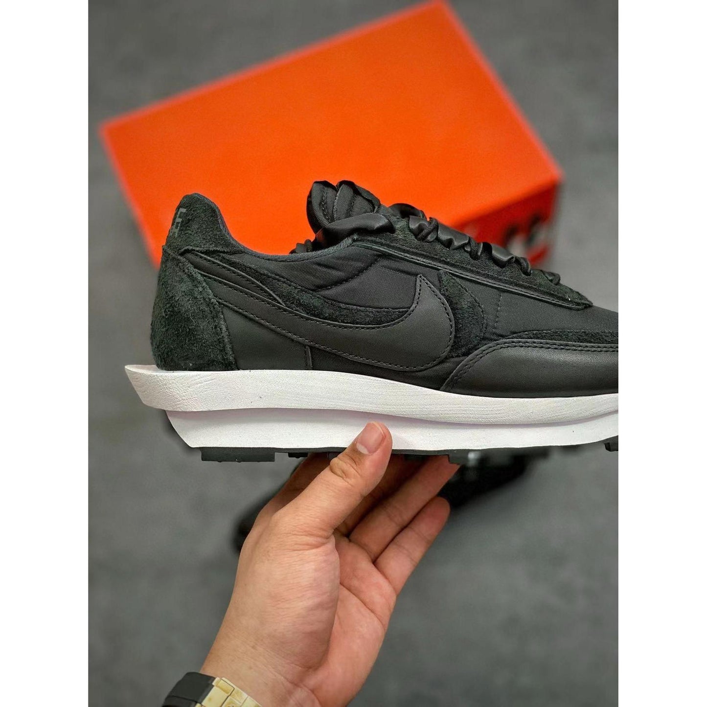 Sacai x LDWaffle 'Black Nylon'