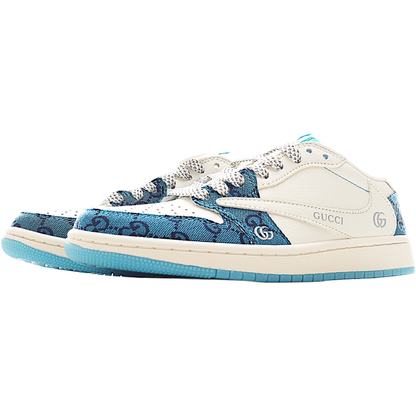 AJ 1 Retro Low x Travis Scott 'Blue Gucci' Customs
