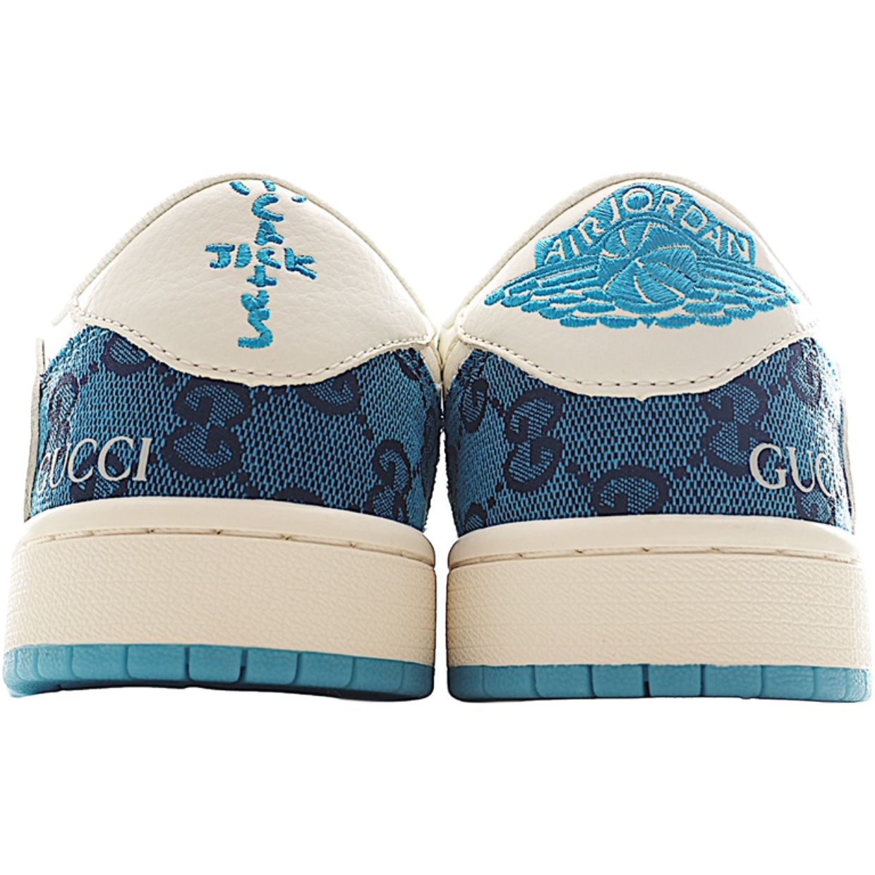 AJ 1 Retro Low x Travis Scott 'Blue Gucci' Customs
