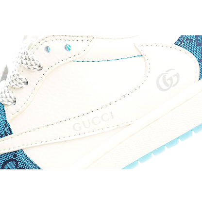 AJ 1 Retro Low x Travis Scott 'Blue Gucci' Customs