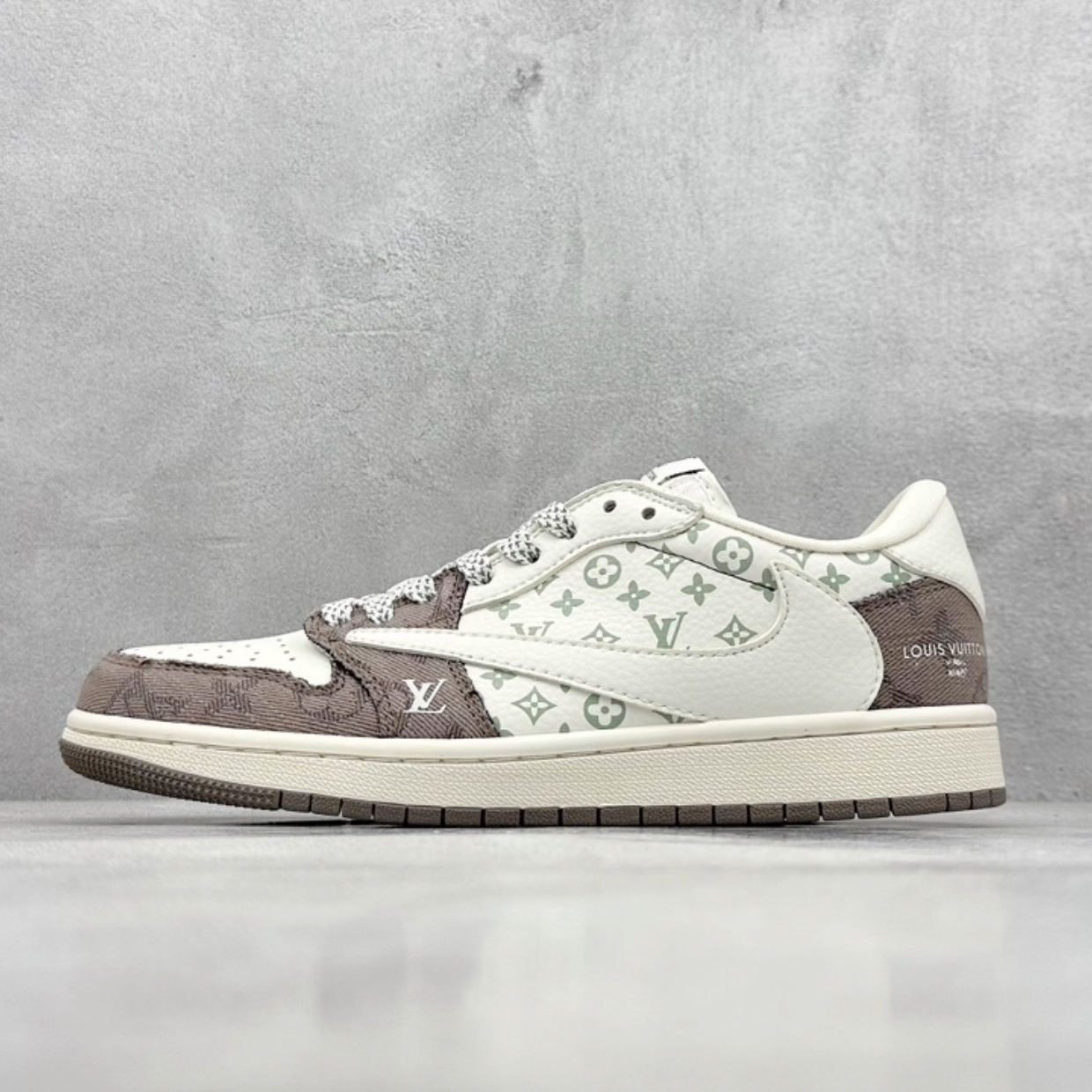 AJ 1 Low x Travis Scott x LV 'Taupe Haze' Customs