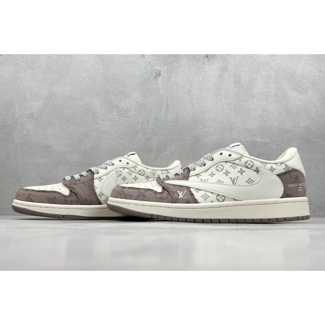 AJ 1 Low x Travis Scott x LV 'Taupe Haze' Customs