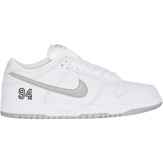 Dunk Low SB x Supreme 'White Metalic Silver'