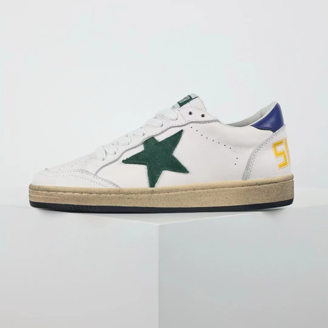 GG 'Ball-Star Green Star Blue Heel Tab'