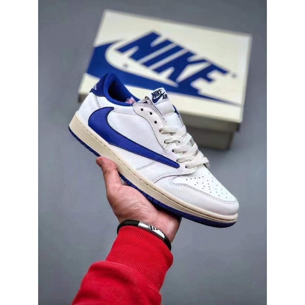 AJ 1 Low x Travis Scott x Fragment Design 'Military Blue'