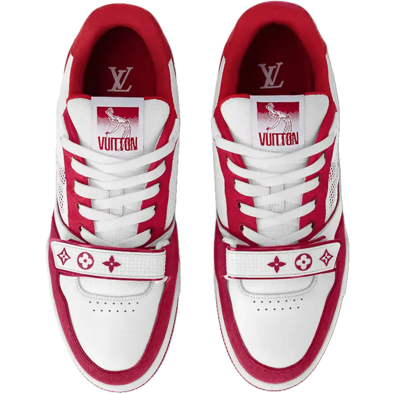 LV Trainer Velcro Strap 'Red Monogram Denim'