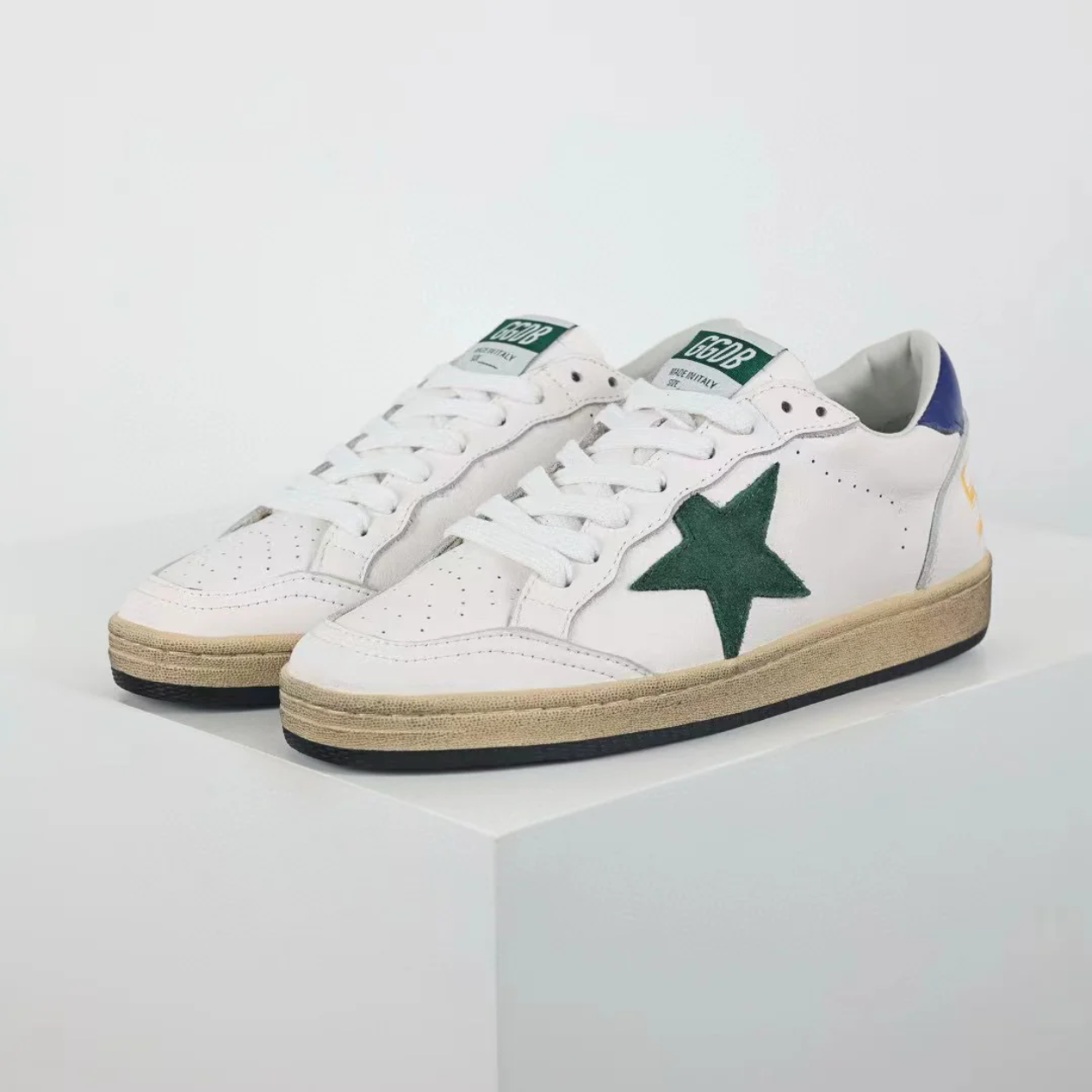 GG 'Ball-Star Green Star Blue Heel Tab'