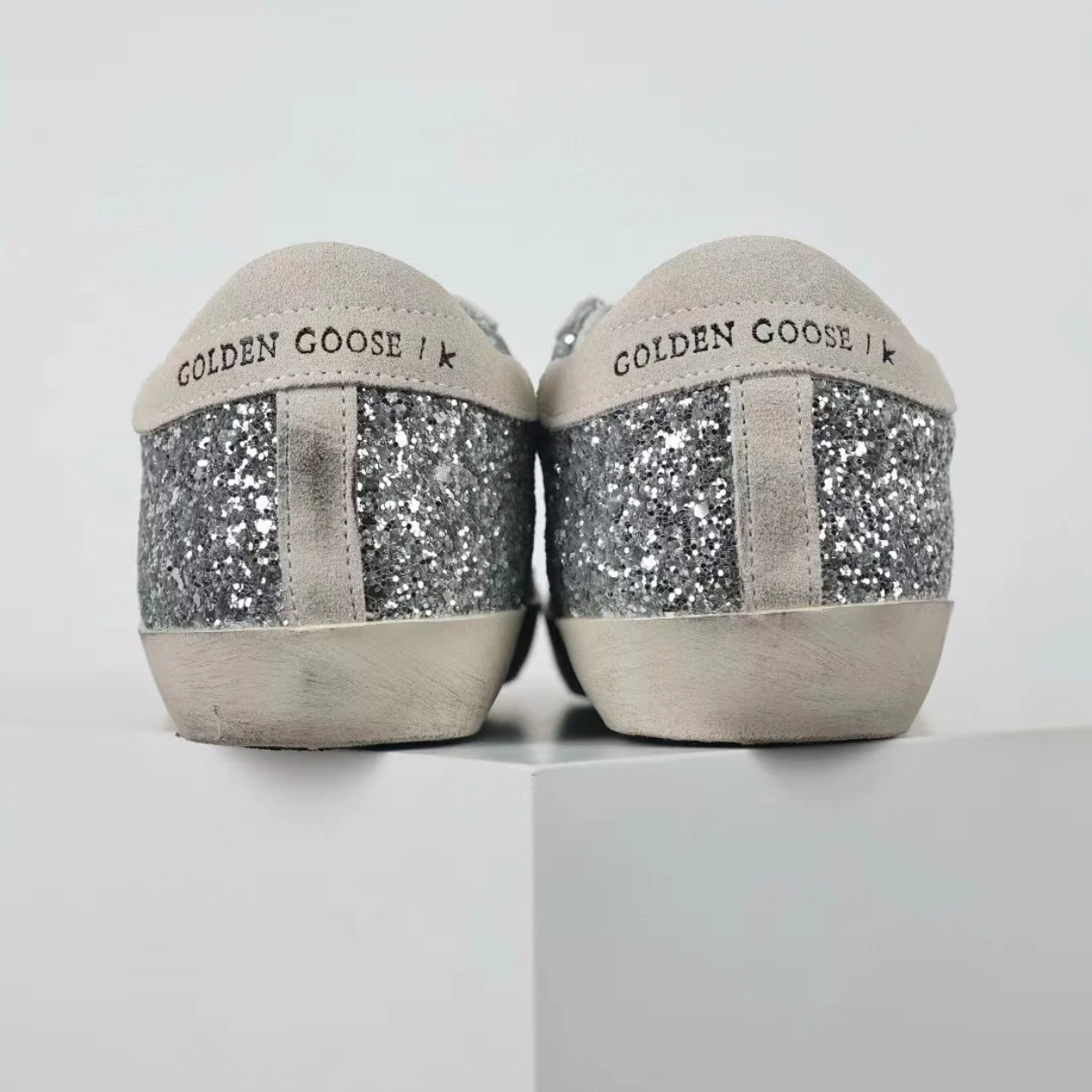 GG 'Ball-Star Suede Star Grey Heel Tab Glitter Base'