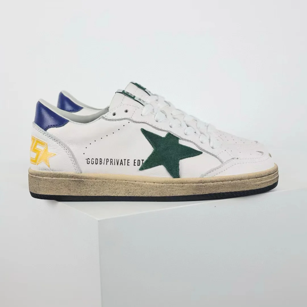 GG 'Ball-Star Green Star Blue Heel Tab'