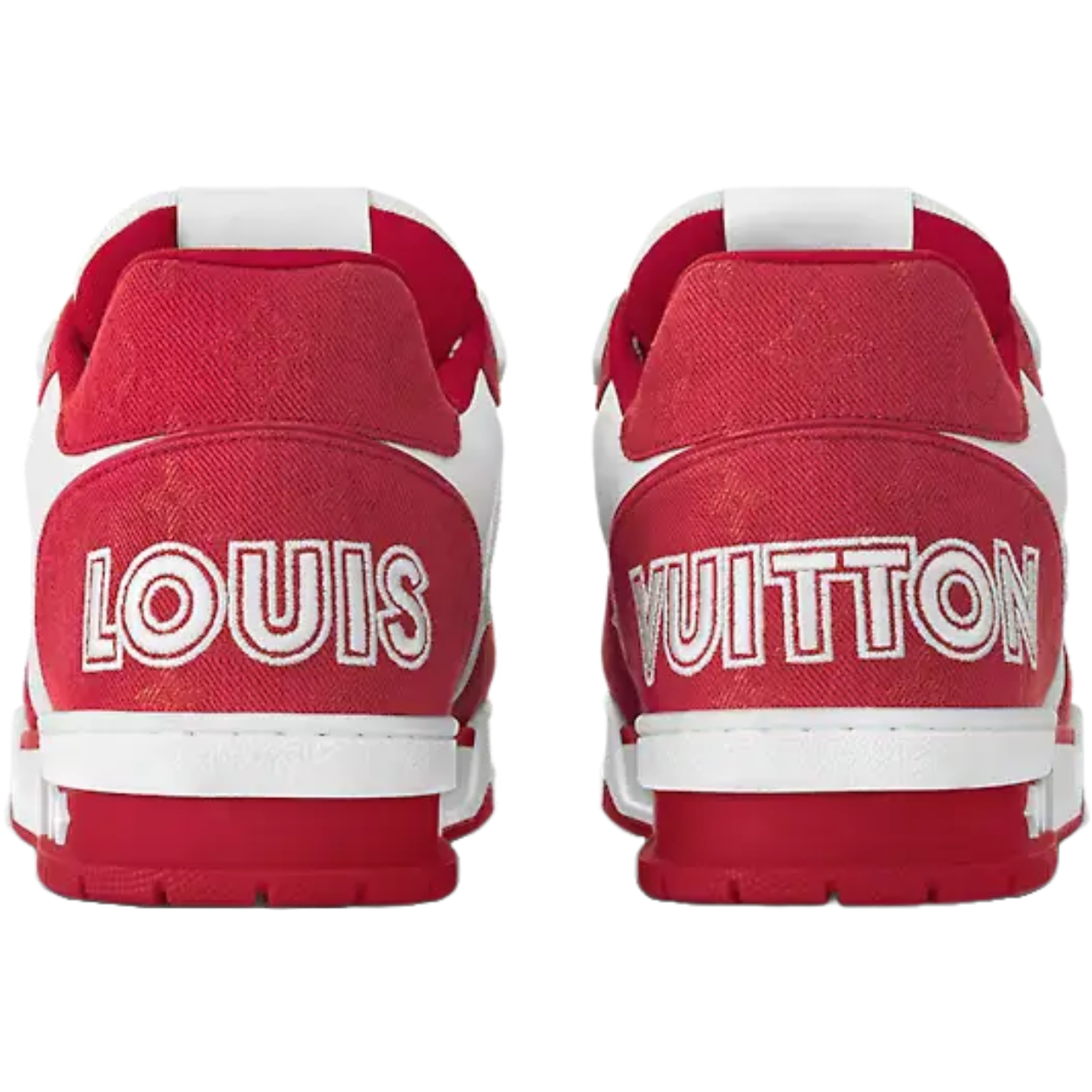 LV Trainer Velcro Strap 'Red Monogram Denim'