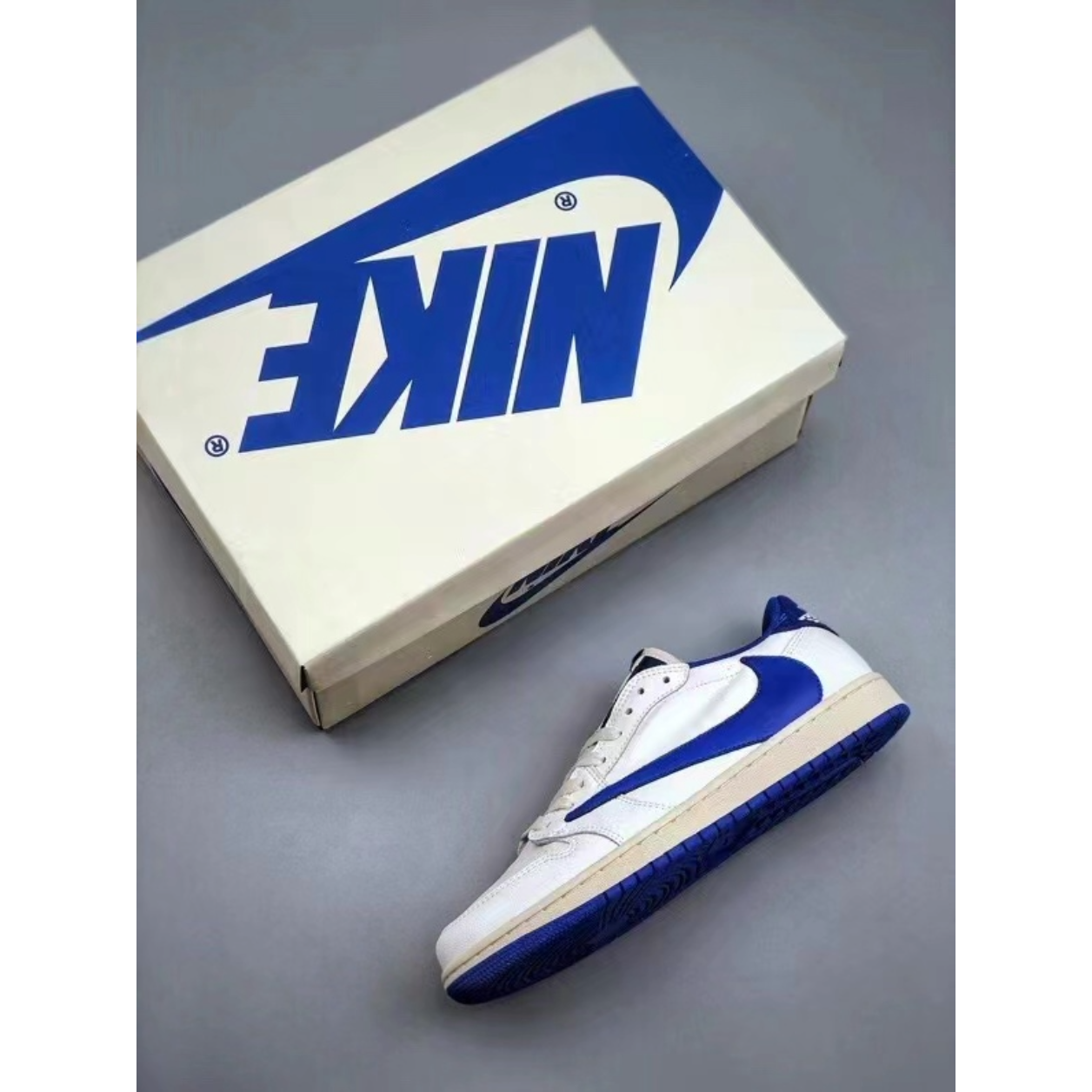 AJ 1 Low x Travis Scott x Fragment Design 'Military Blue'