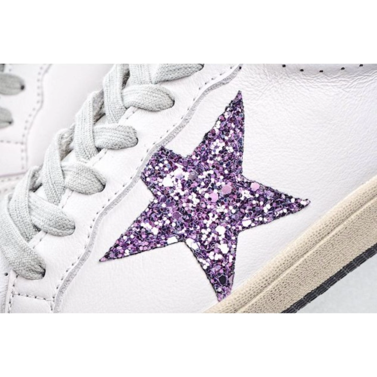 GG 'Ball-Star Glitter Star Purple Heel Tab'