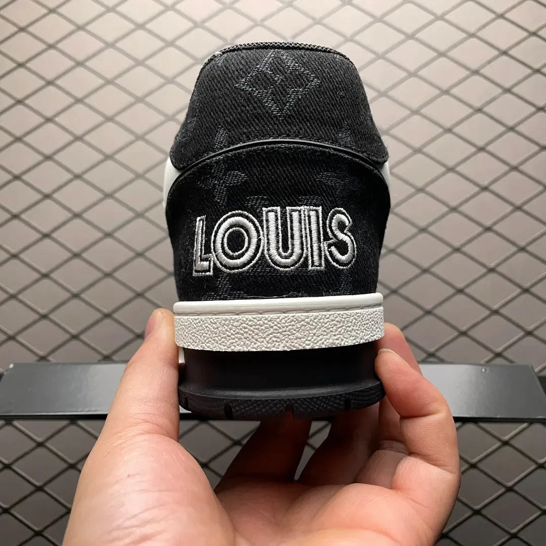 LV Trainer Velcro Strap 'Black Monogram Denim'