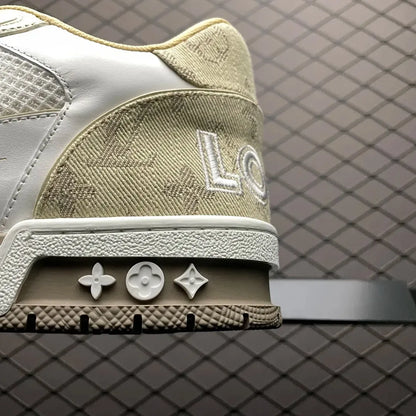 LV Trainer Velcro Strap 'Beige Monogram Denim'