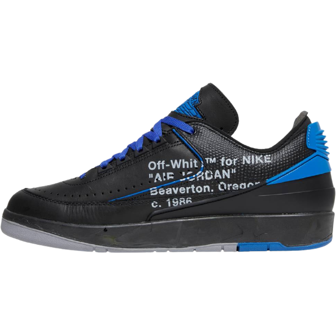 AJ 2 Low x OW 'Black Varsity Royal'