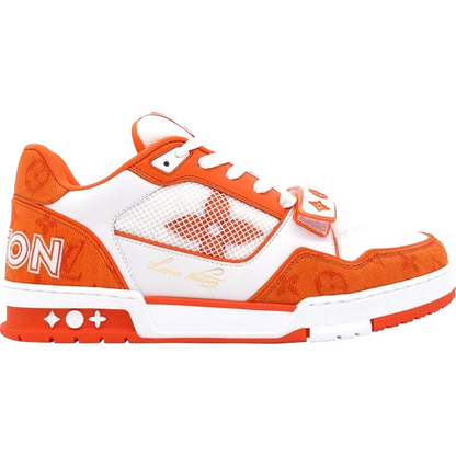 LV Trainer Velcro Strap 'Orange Monogram Denim'