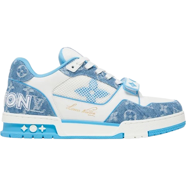 LV Trainer Velcro Strap 'Light Blue Monogram Denim'