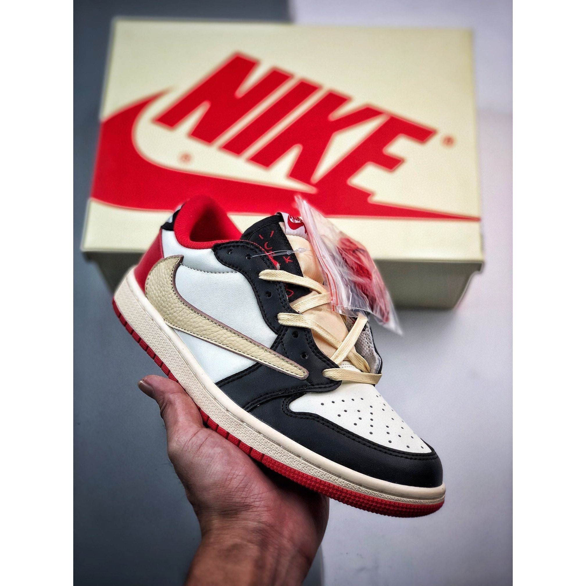 AJ 1 Retro Low x Travis Scott 'Red' Customs - Image 2