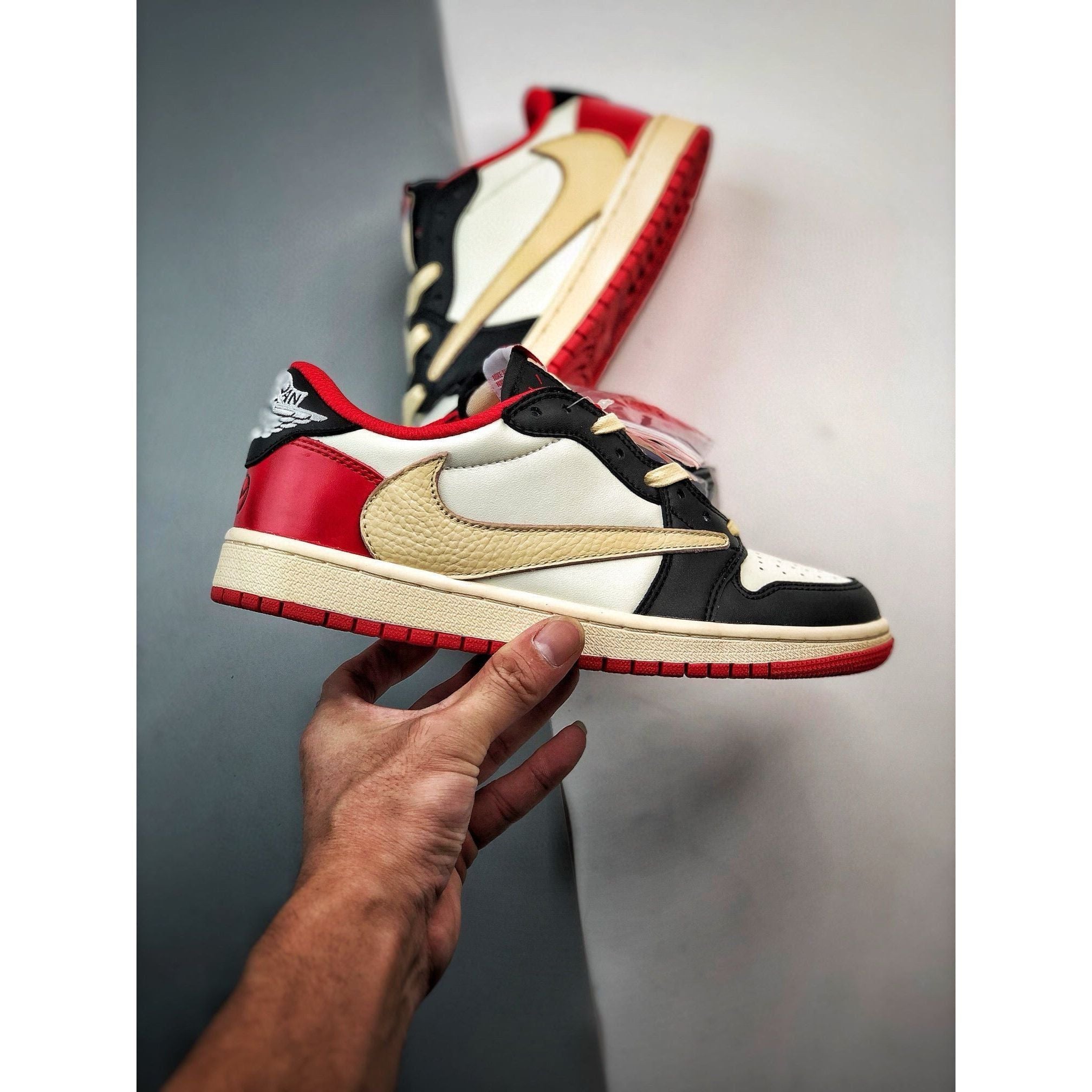 AJ 1 Retro Low x Travis Scott 'Red' Customs - Image 4