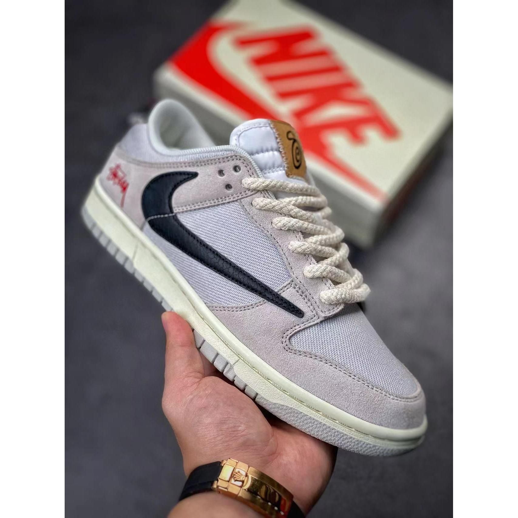 Dunk Low SB x Stussy 'Cream Black' - Image 2