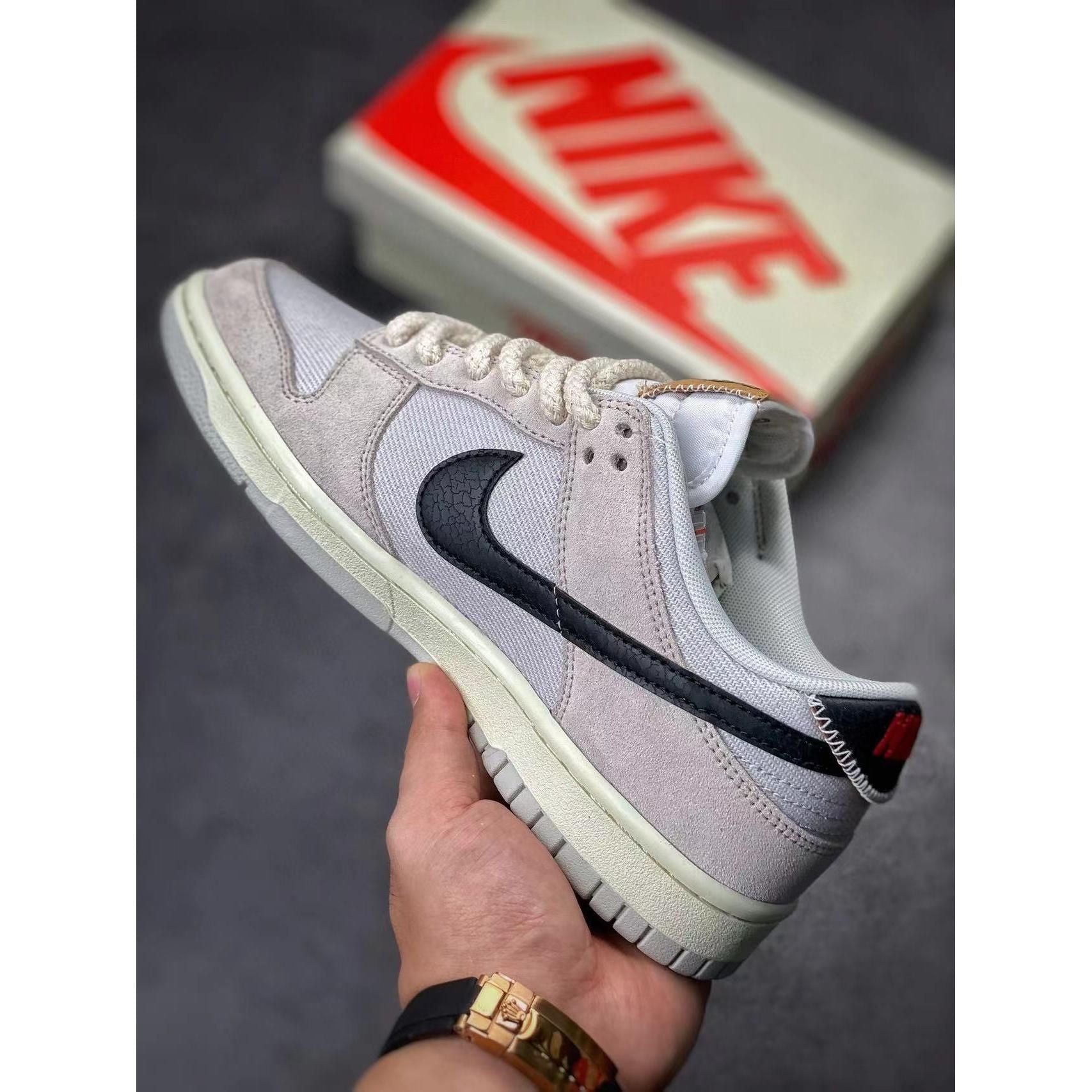 Dunk Low SB x Stussy 'Cream Black' - Image 5