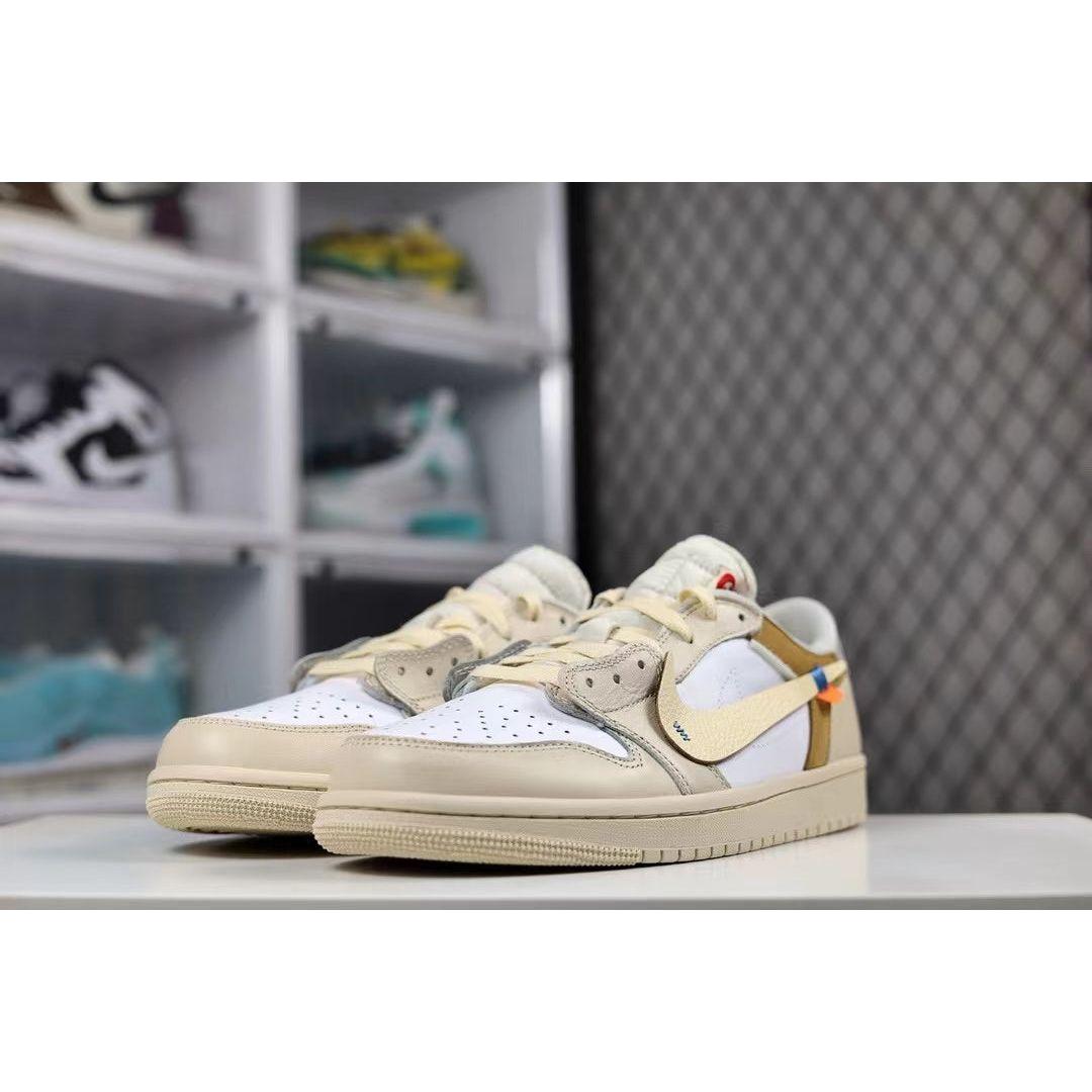 AJ 1 Low x OW 'Beige' Customs - Image 3
