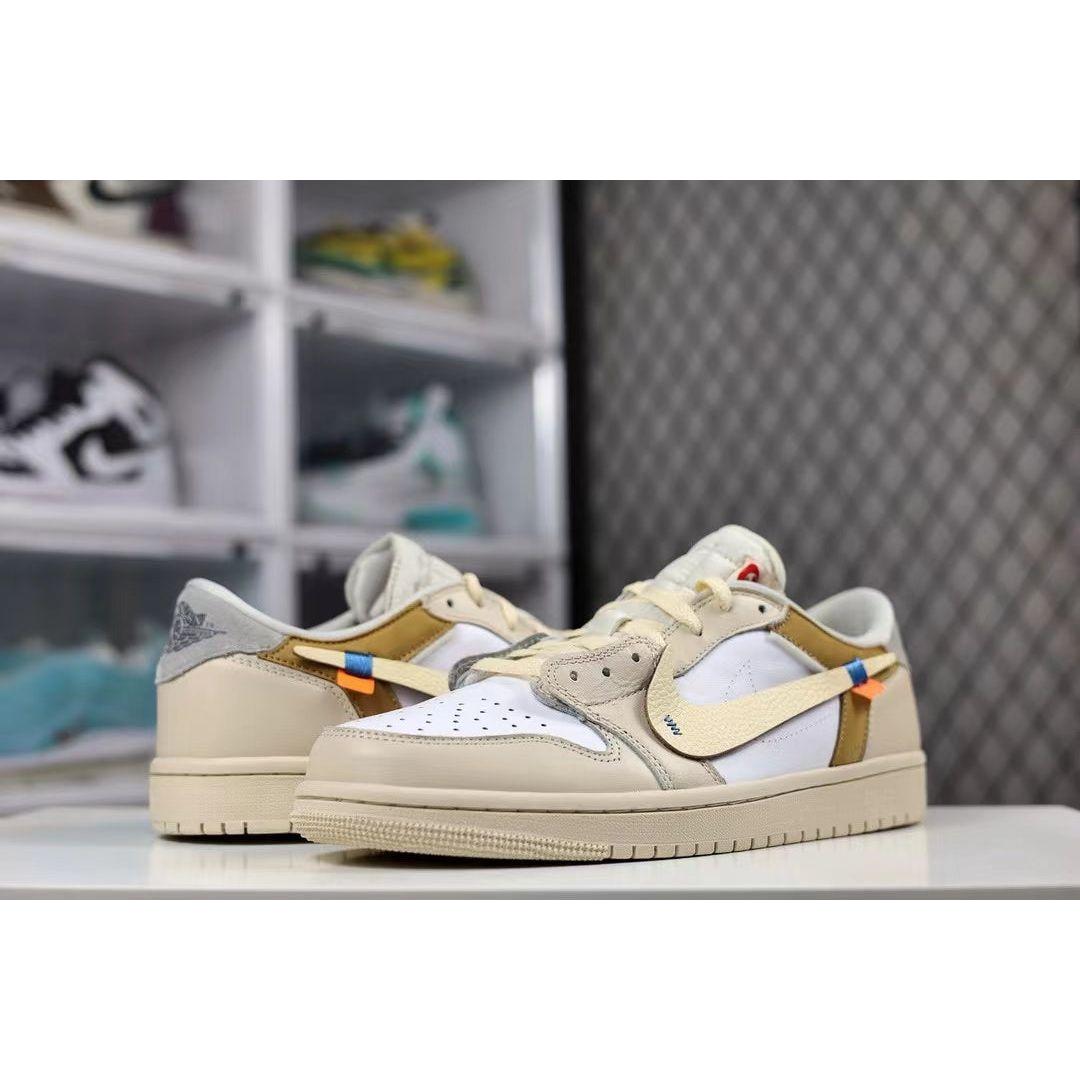AJ 1 Low x OW 'Beige' Customs - Image 6