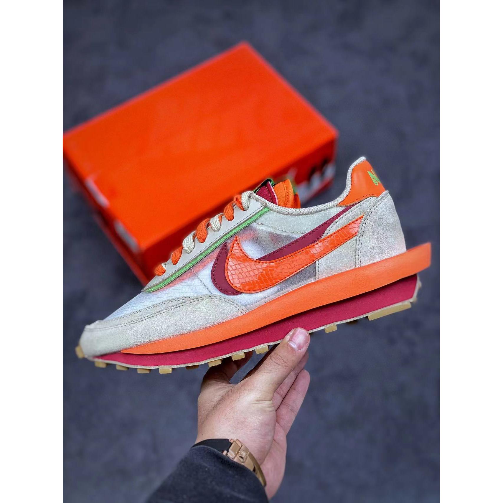 Sacai x LDWaffle x Clot 'Net Orange Blaze' - Image 6