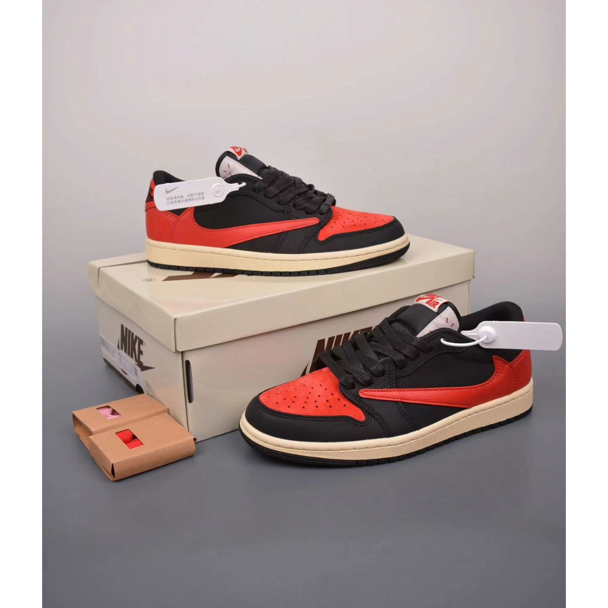 AJ 1 Retro Low x Travis Scott 'Bred' Customs - Image 6