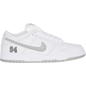 Dunk Low SB x Supreme 'White Metalic Silver'