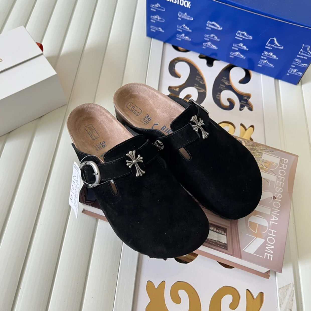 Chrome Hearts x Birkenstocks 'Black' - Image 3