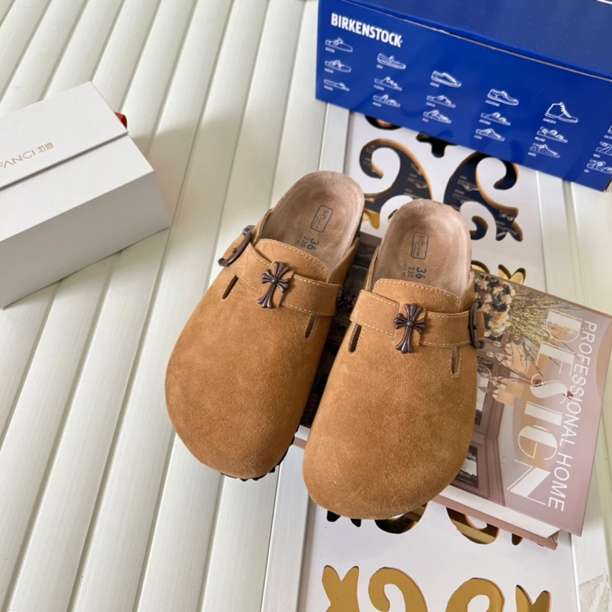 Chrome Hearts x Birkenstocks 'Tan' - Image 3