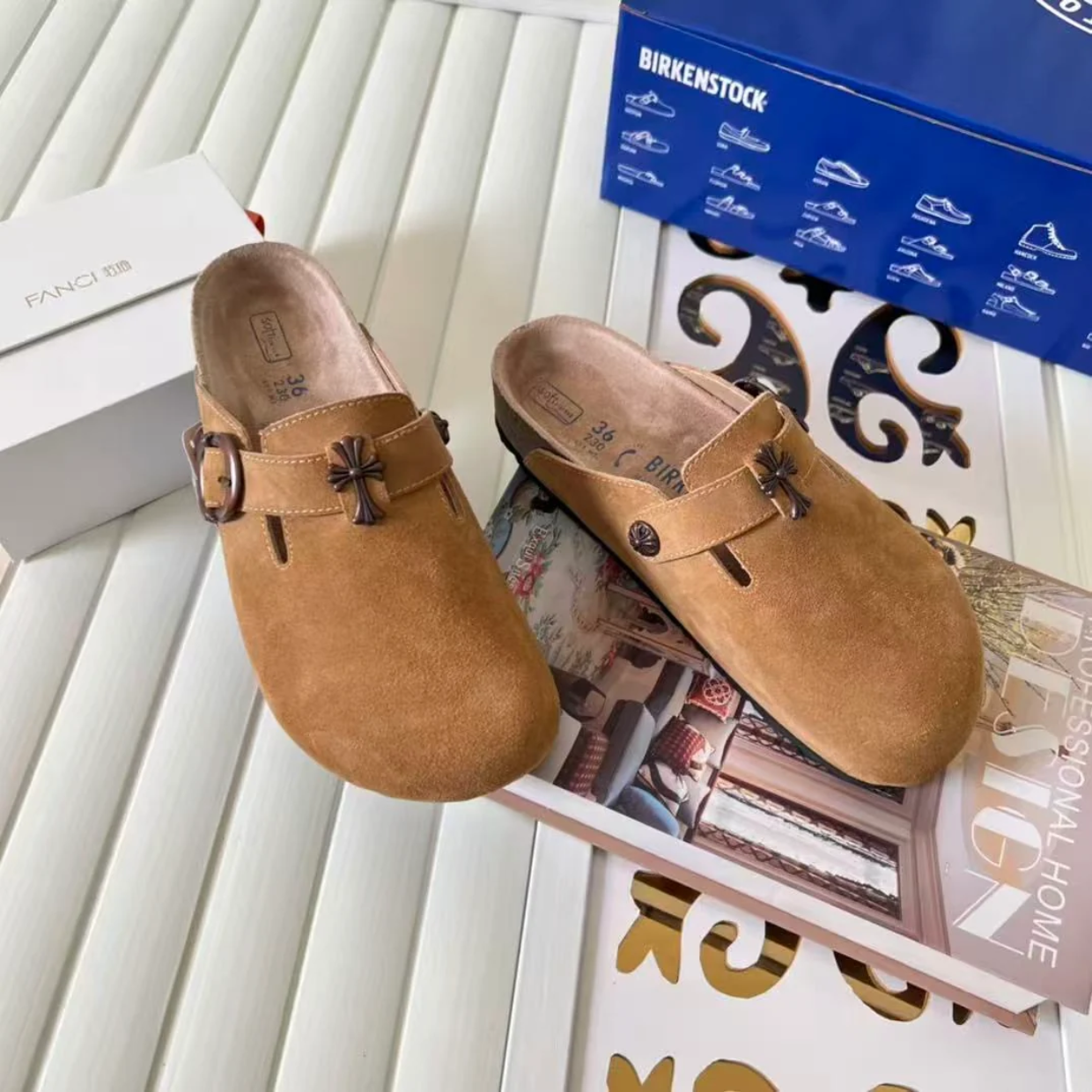 Chrome Hearts x Birkenstocks 'Tan' - Image 5