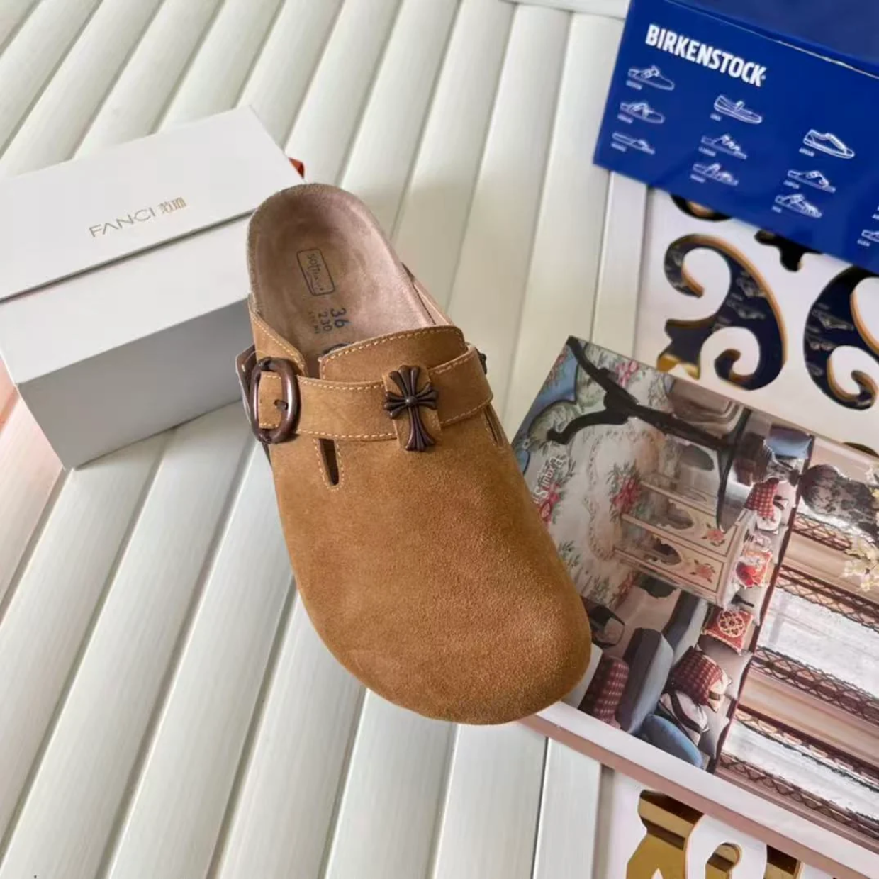 Chrome Hearts x Birkenstocks 'Tan' - Image 7