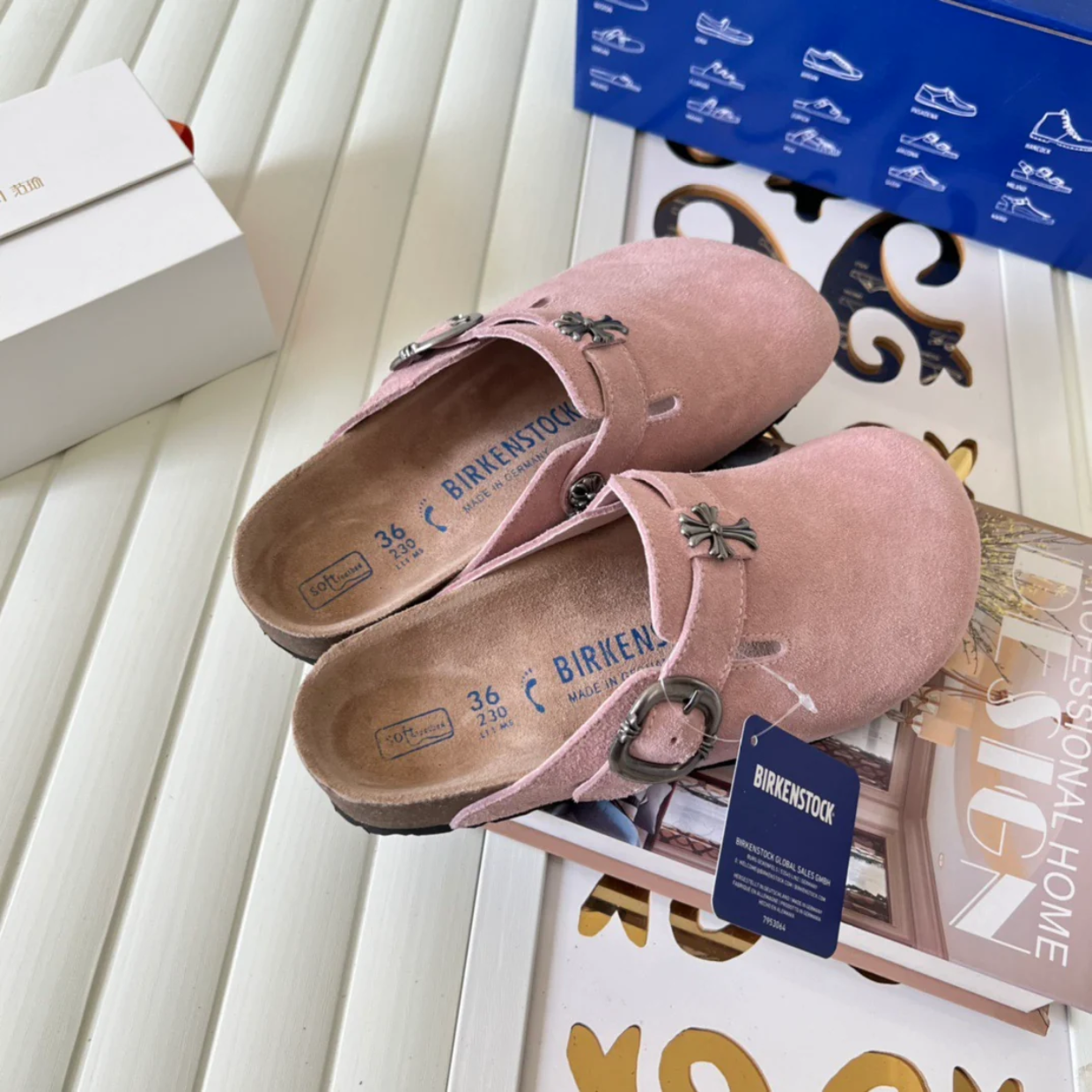 Chrome Hearts x Birkenstocks 'Shy Pink' - Image 2