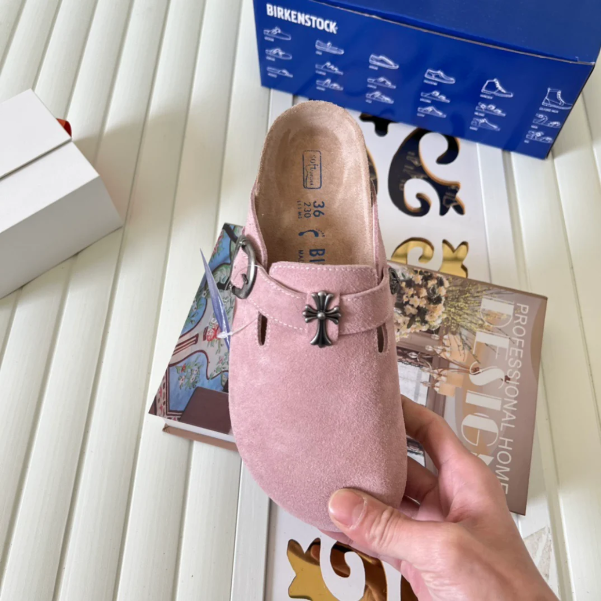 Chrome Hearts x Birkenstocks 'Shy Pink' - Image 3