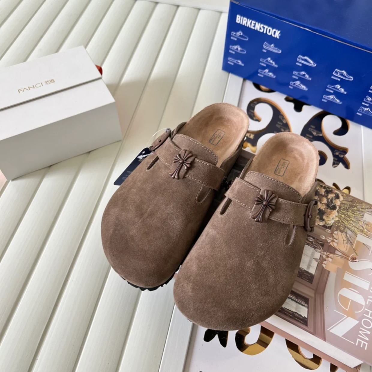 Chrome Hearts x Birkenstocks 'Taupe Haze' - Image 7