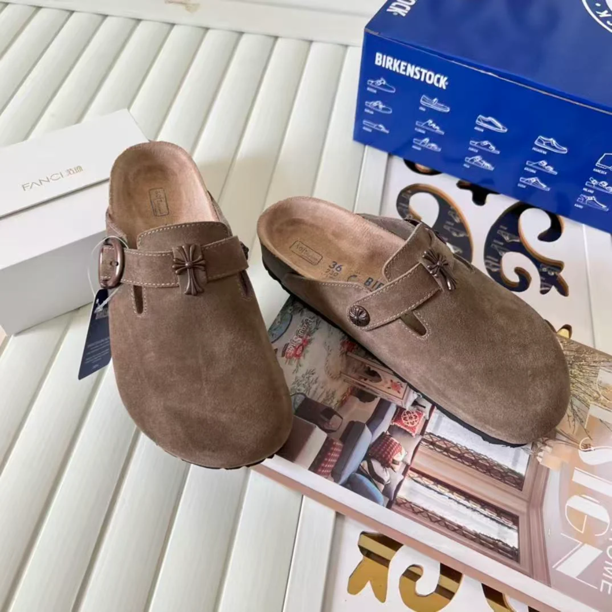 Chrome Hearts x Birkenstocks 'Taupe Haze' - Image 10